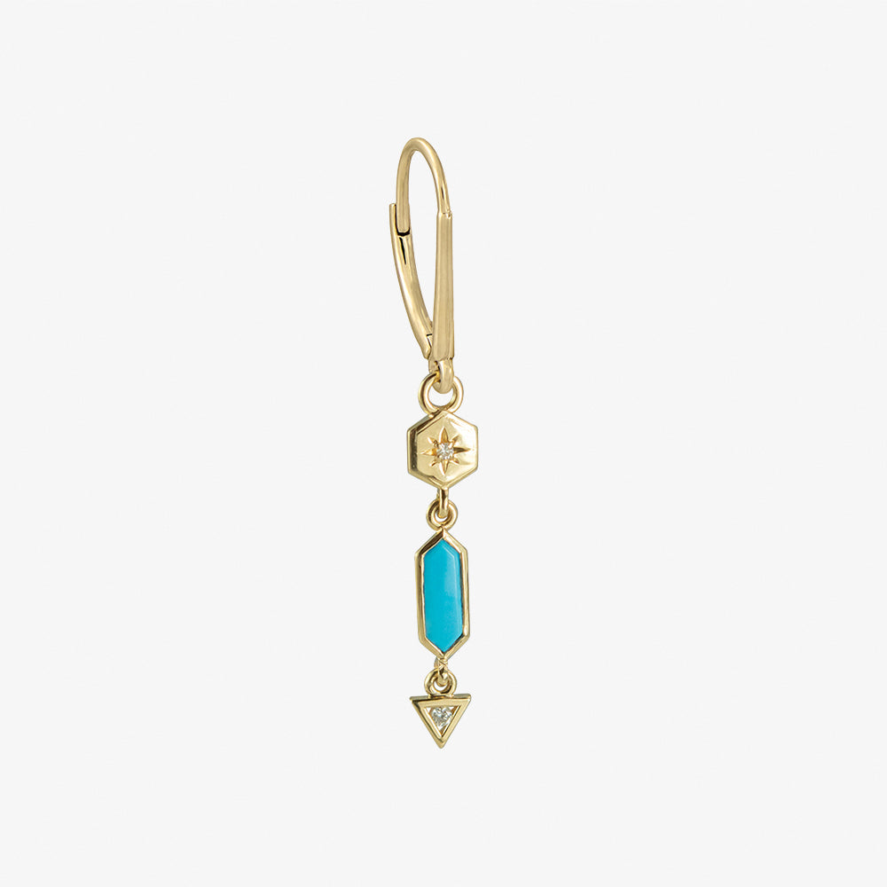 Metier by Tom Foolery 14ct yellow gold Astra hexa turquoise and