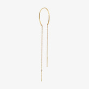 NUDE SHIMMER - 18CT GOLD, UPSIDE DOWN HOOP CHAIN EARRING (SINGLE)